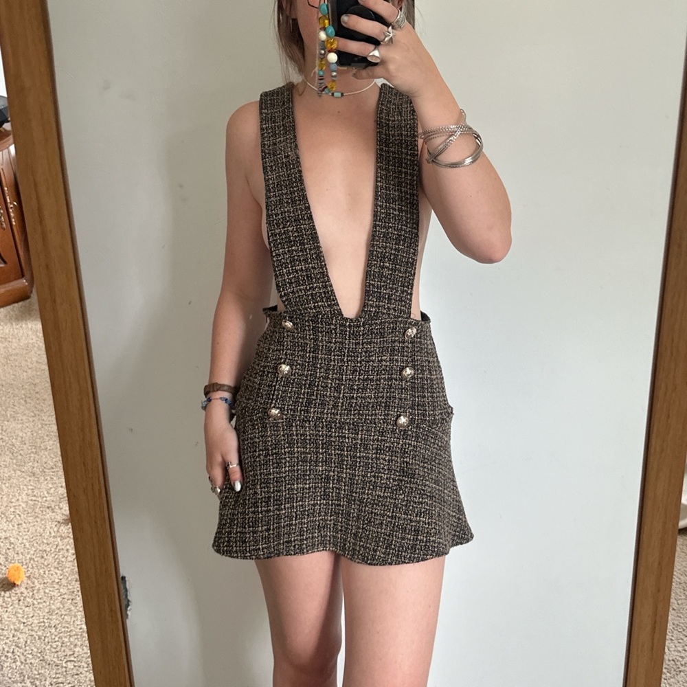 Chic Tweed Pinafore Dress